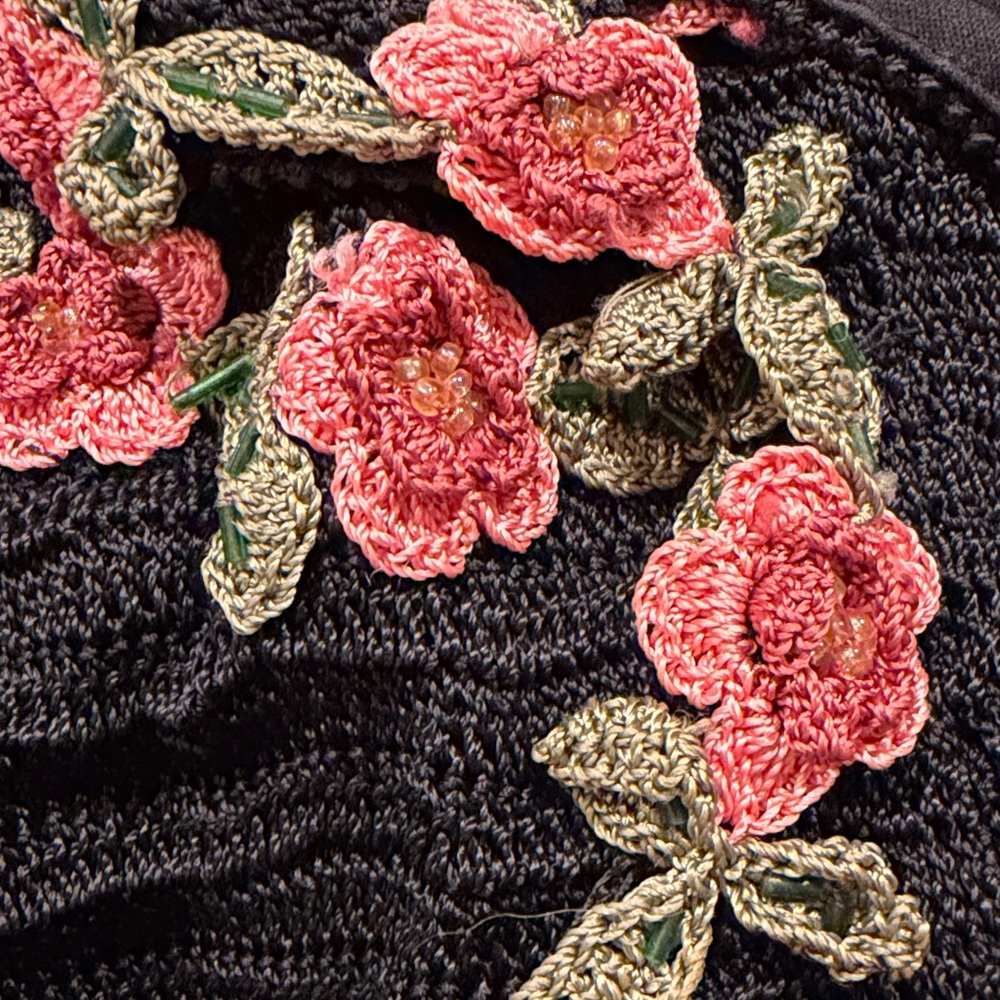 Vintage Y2K Beaded Dress Vintage Crochet Dress Vintage Beaded Dress Floral Fairy - Picture 12 of 13